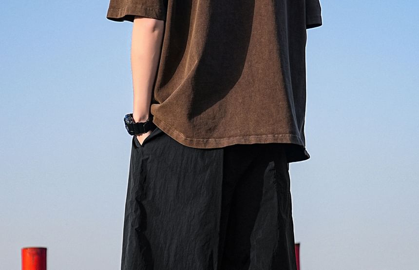 Urtishia - Effen cargoshorts met trekkoordtaille