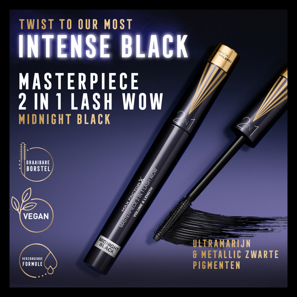 Max Factor Masterpiece 2in1 Lash Wow Mascara Midnight Black7 ml