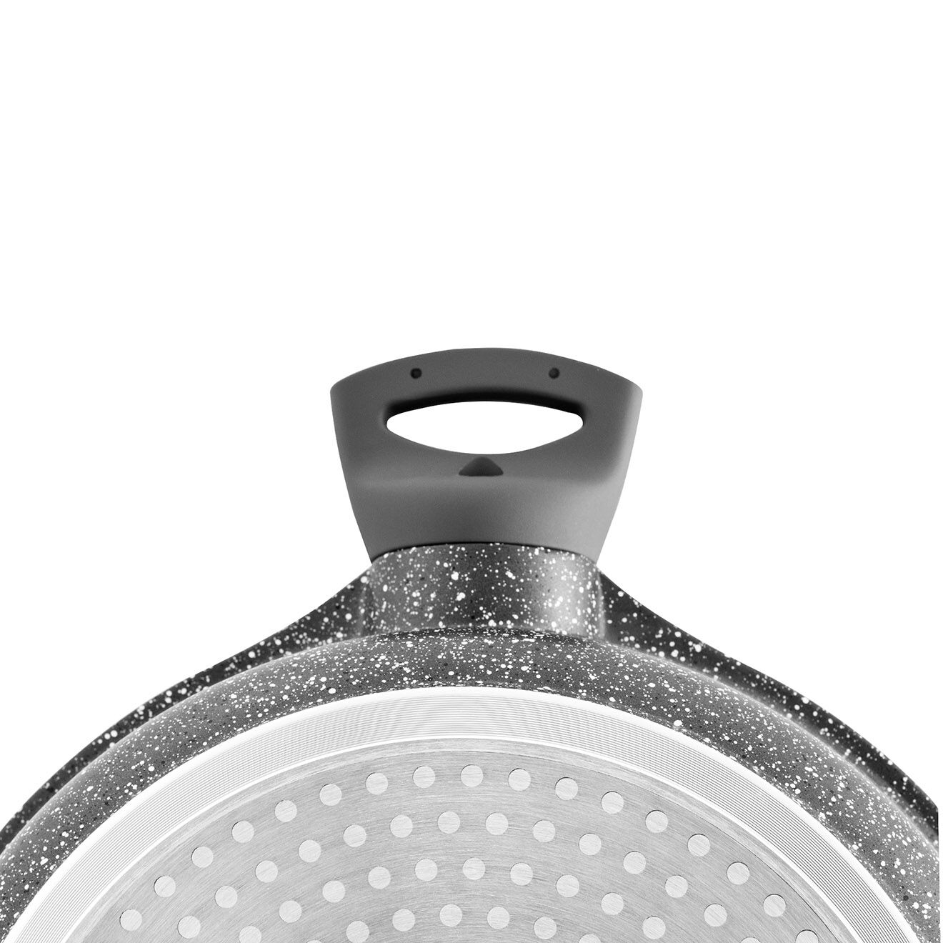 Kitchencook Sauteuse fonte d'aluminium induction effet pierre icone st24tfi gris - D.24 cm