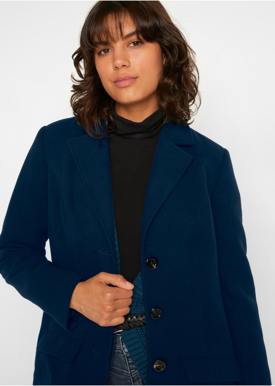 Manteau imitation laine extra long