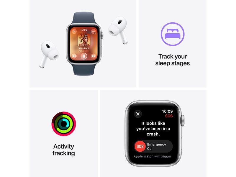Apple Watch SE 2024 44 mm GPS Alu Sport Loop Mitternacht Kann schön viel. Für ganz schön wenig.