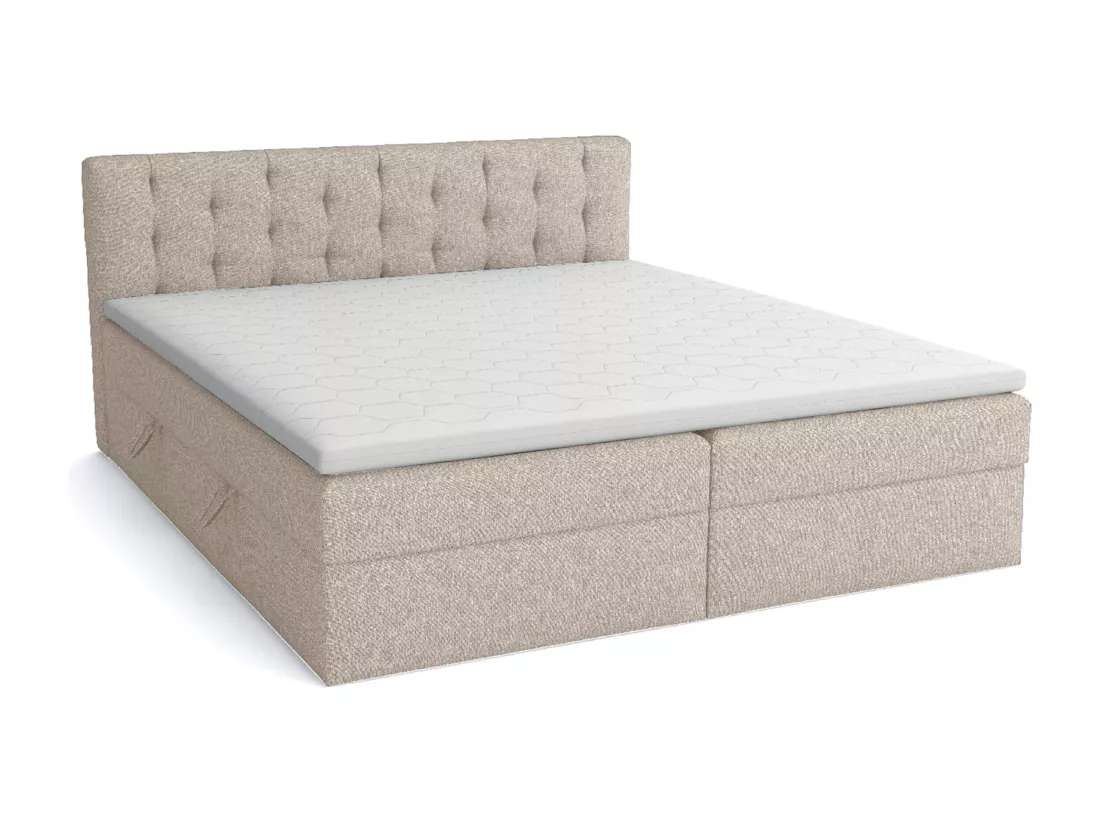 LIT BOXSPRING avec surmatelas Merano 140x200 cm, beige