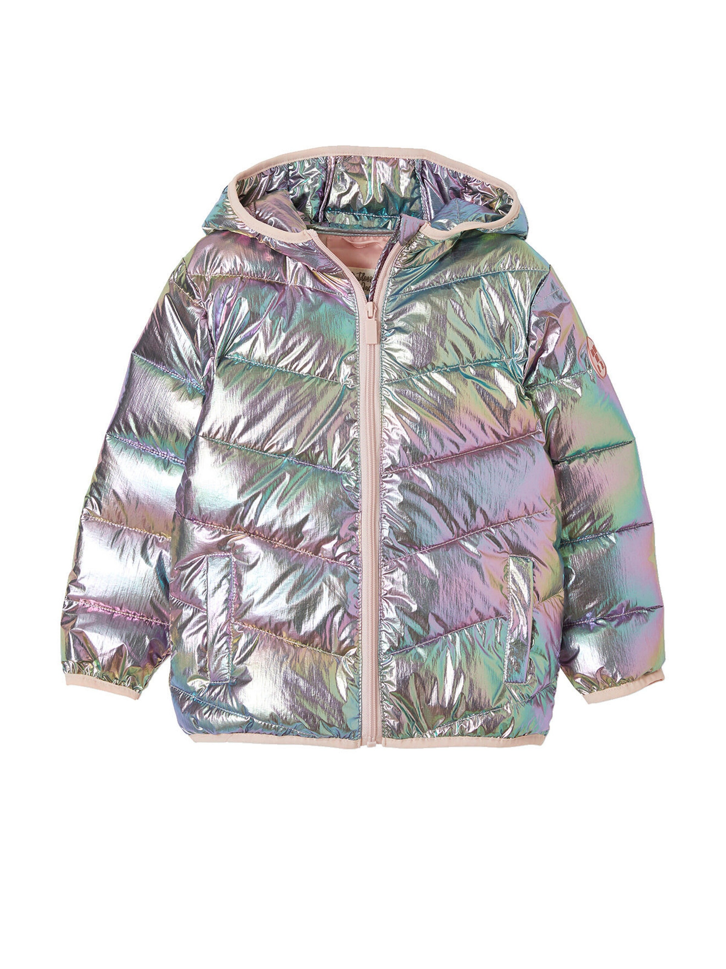 Vertbaudet Mädchen Light-Steppjacke mit Glanzeffekt regenfarben metallic