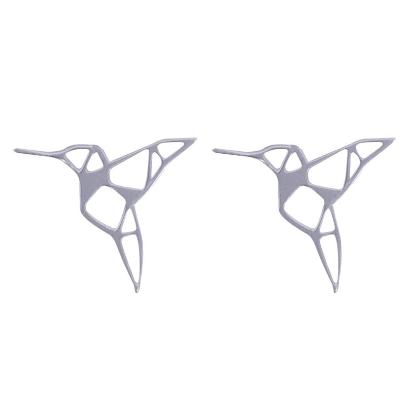 Boucles d'Oreilles Clous Argent Colibri Ajouré
