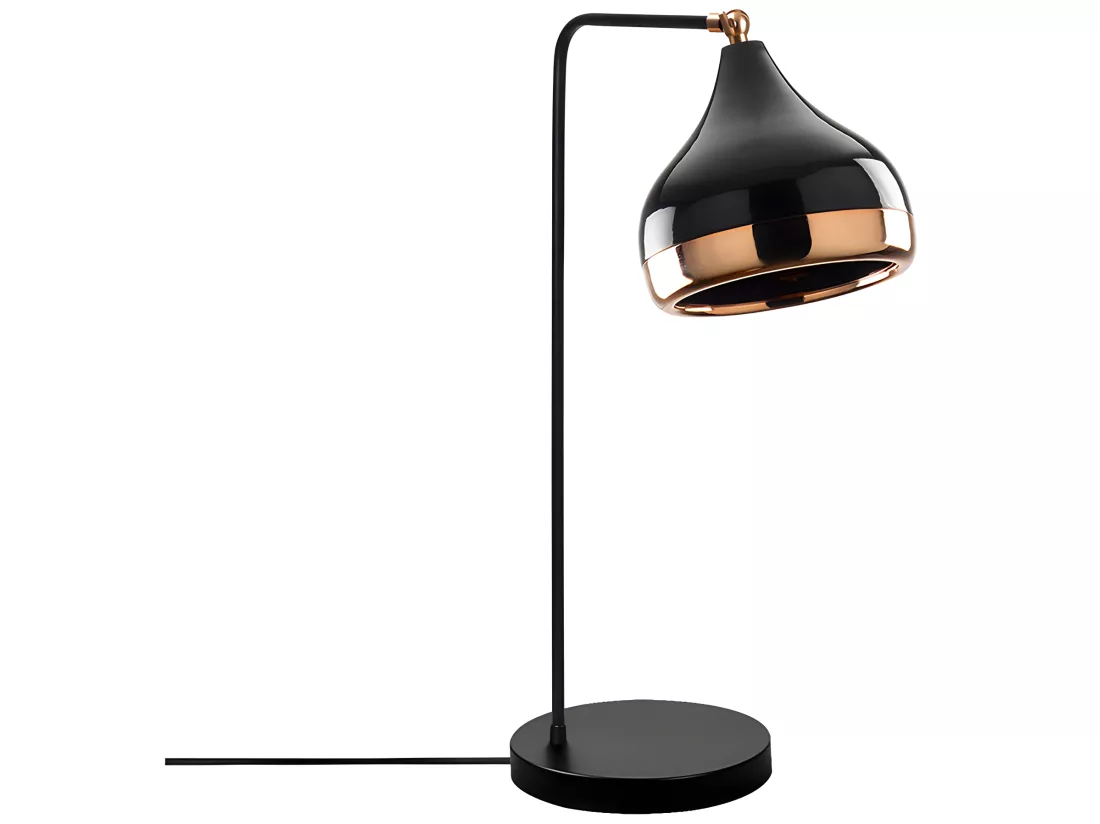 Lampe à poser orientable en métal - D. 17 x H. 52 cm - Noir et cuivré - YILDO