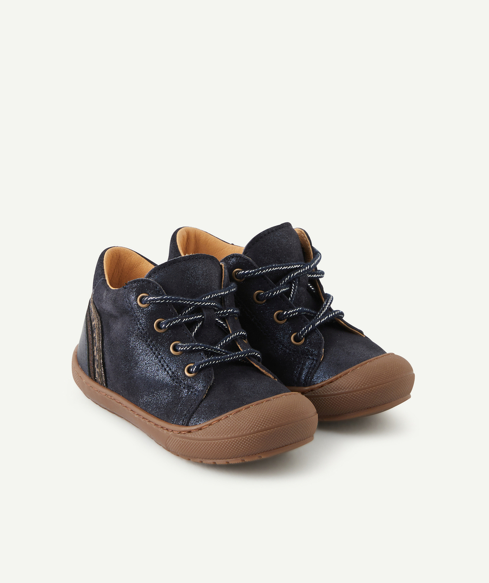 BOPYBOTTINES PREMIER PAS BÉBÉ EN CUIR BLEU MARINE
