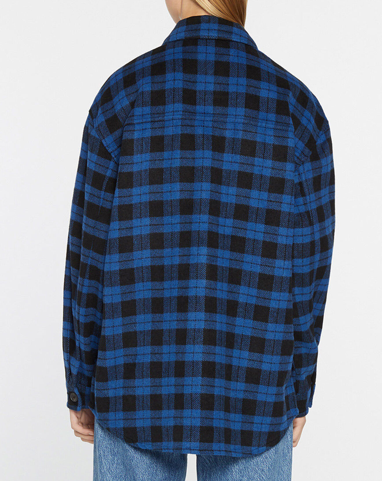 Tommy Jeans Surchemise en Laine mélangée Tartan Badge bleu/noir