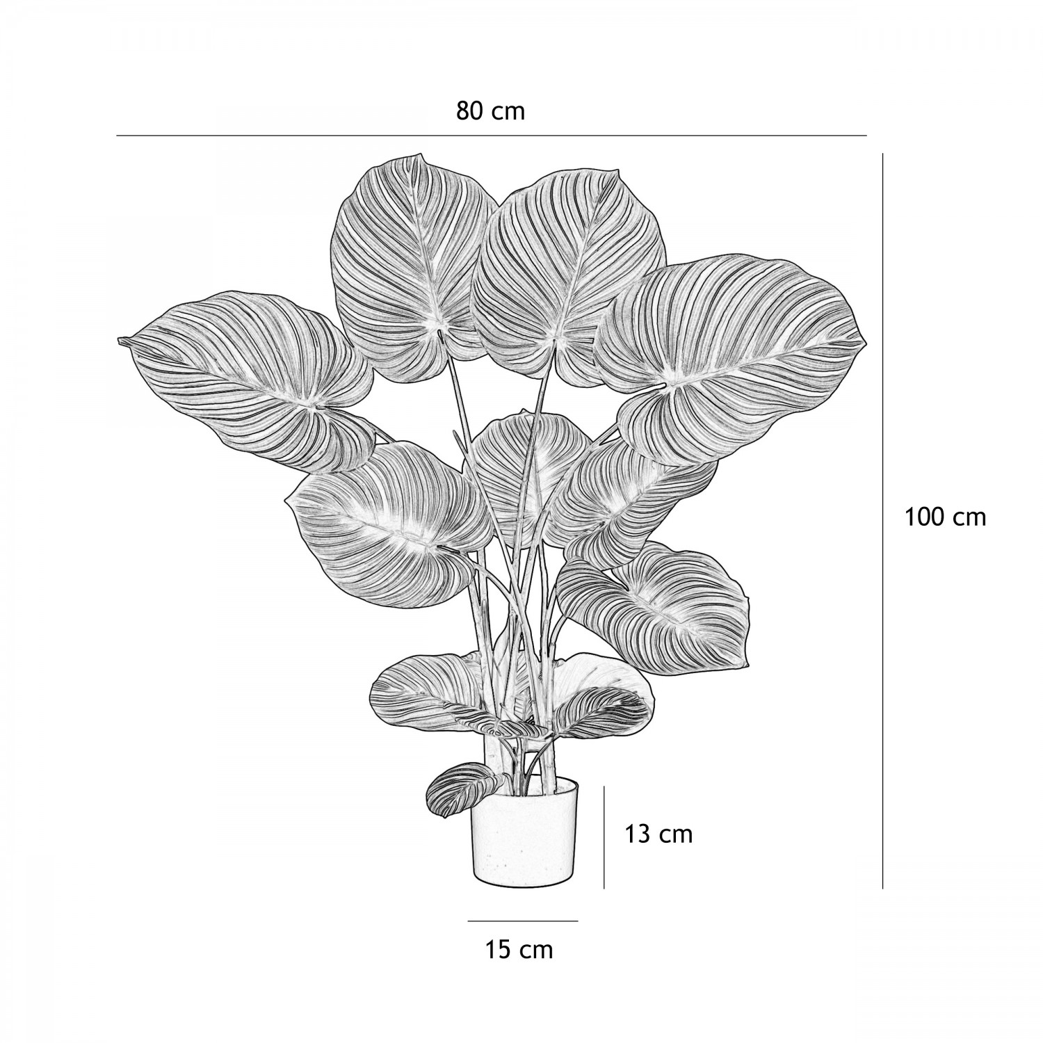 Plante verte calathea artificiel 100cm
