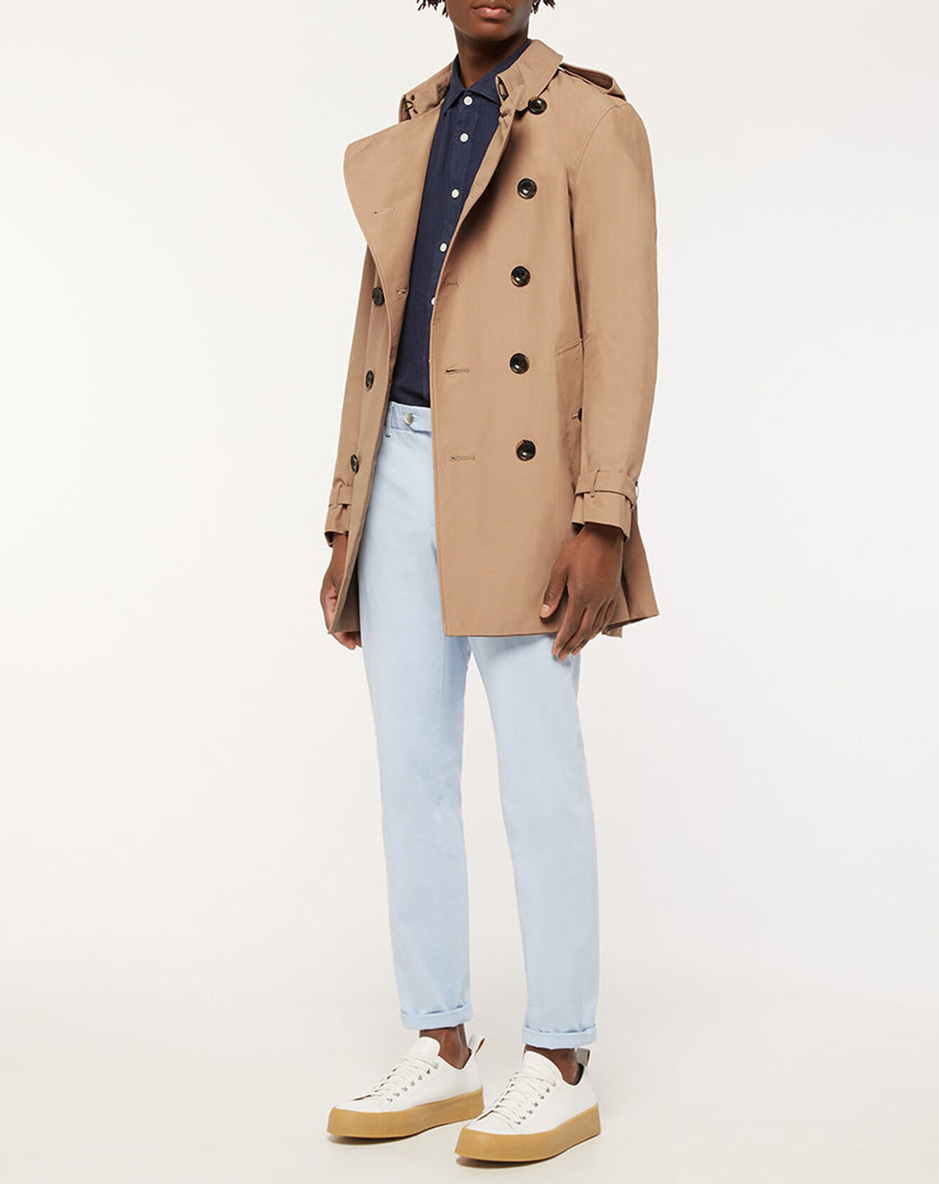 Hackett London Trench mi-long beige foncé