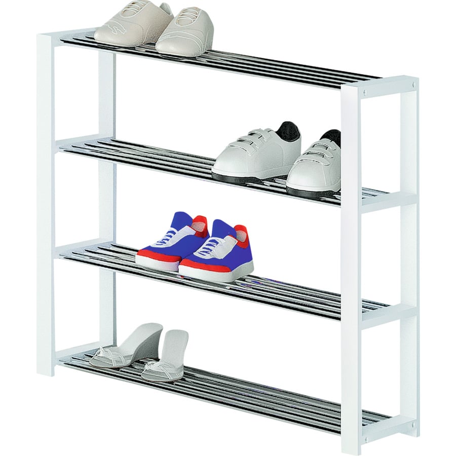 Schuhschrank Menorca Dekor weiss melaminbeschichtet 46,5 x 199 x 37,5 cm, mit Spiegel