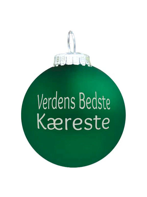 Rolsted Copenhagen  Verdens Bedste Kæreste julekugle - grøn mat