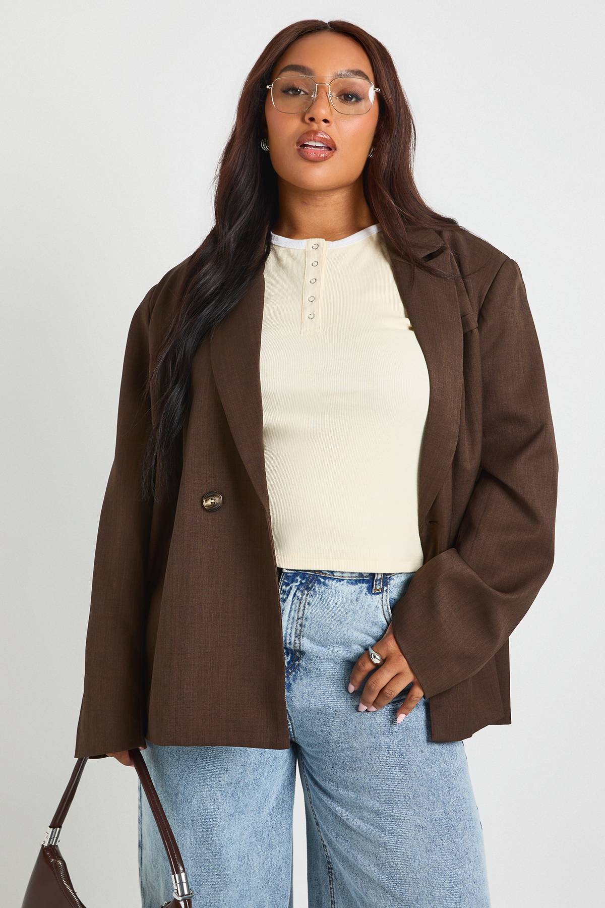 boohoo Haut boutonné à bordure contrastante