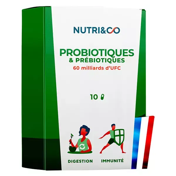 Nutri&Co Probio Pre e Probióticos para a Flora Intestinal 10 cápsulas