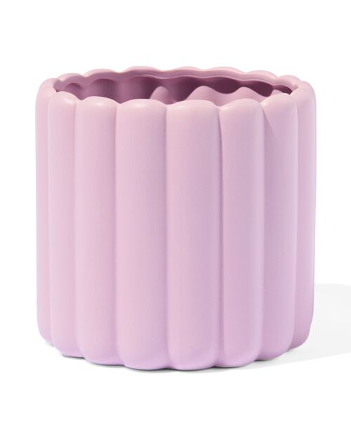 pot de fleurs Ø 12 x 13 cm céramique nervuré lilas