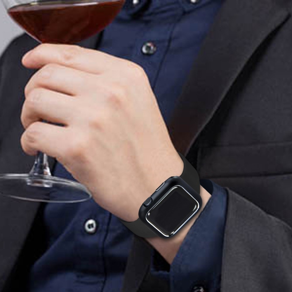 Apple Watch Series (44 mm) Magnetische Alu Schutzhülle Bumper Case (Magnet-Technologie) - Schwarz