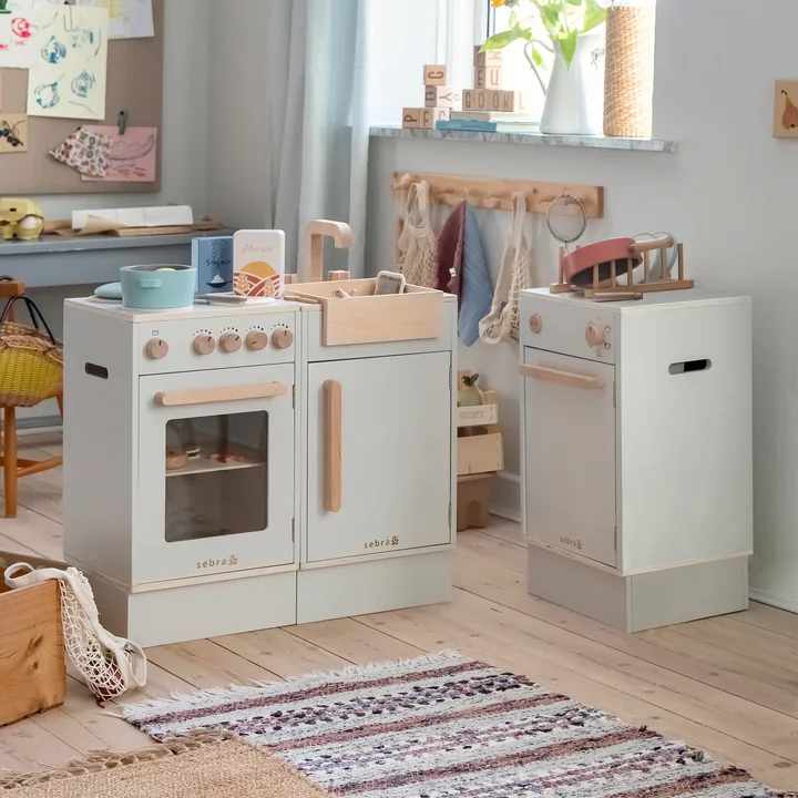 Sebra - KIDchen Kinderküche aus Holz, Spülbecken, beige