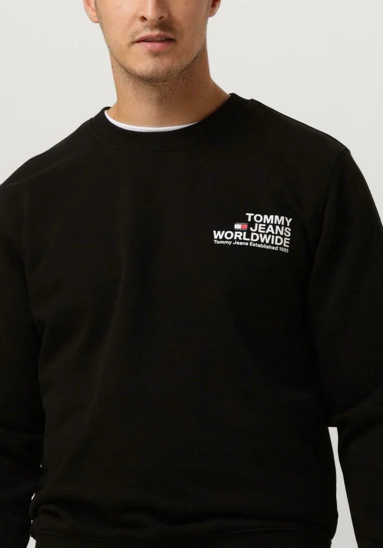 TOMMY JEANS zwarte tommy jeans sweater tjm reg entry graphic crew