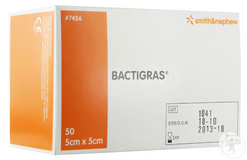 Smith&Nephew Bactigras Pansement Gras Stérile 5x5cm Pièces 50 (7456)