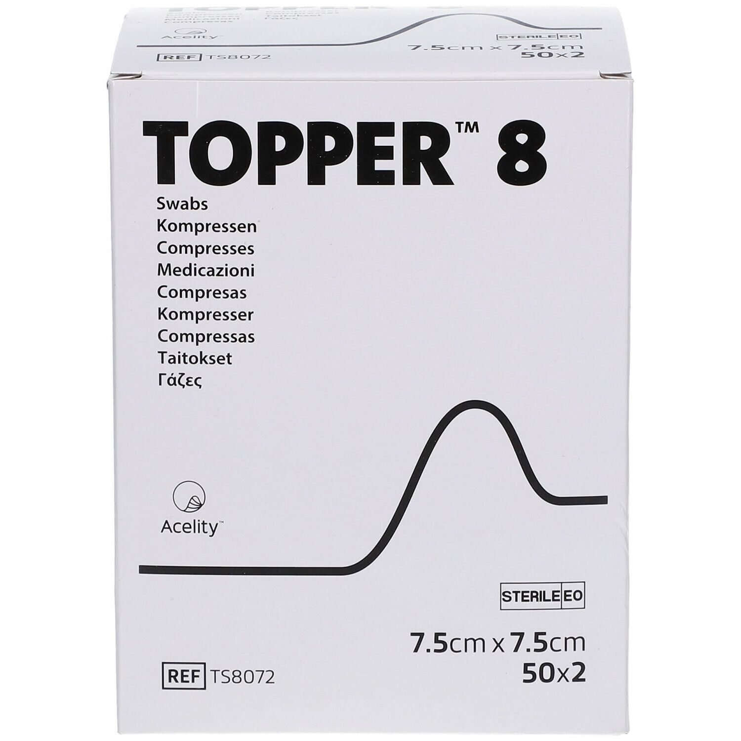 TOPPER® 8 Kompressen steril 7,5 x 7,5 cm