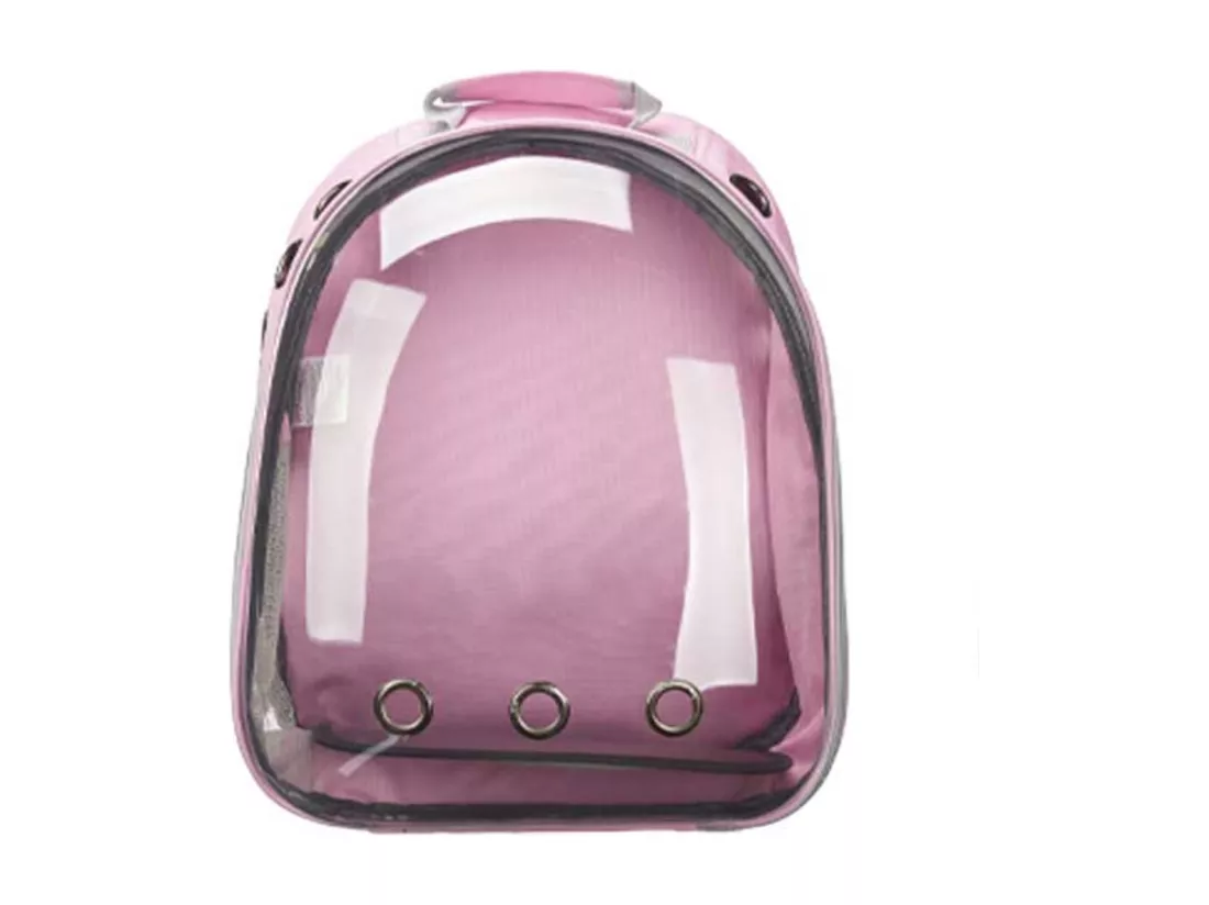 Sac à dos de transport pour animaux en polyester rose 33x43x26cm