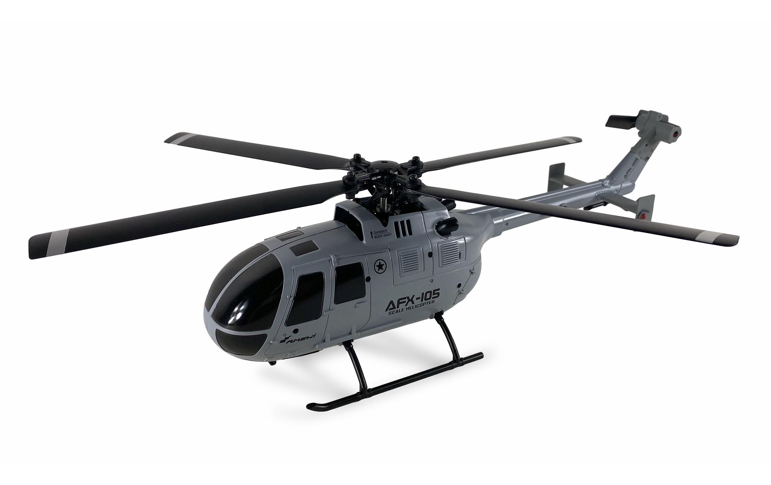 Helikopter AFX-105 Grau, 4-Kanal RTFBo 105 Single-Rotor Heli für Einsteiger