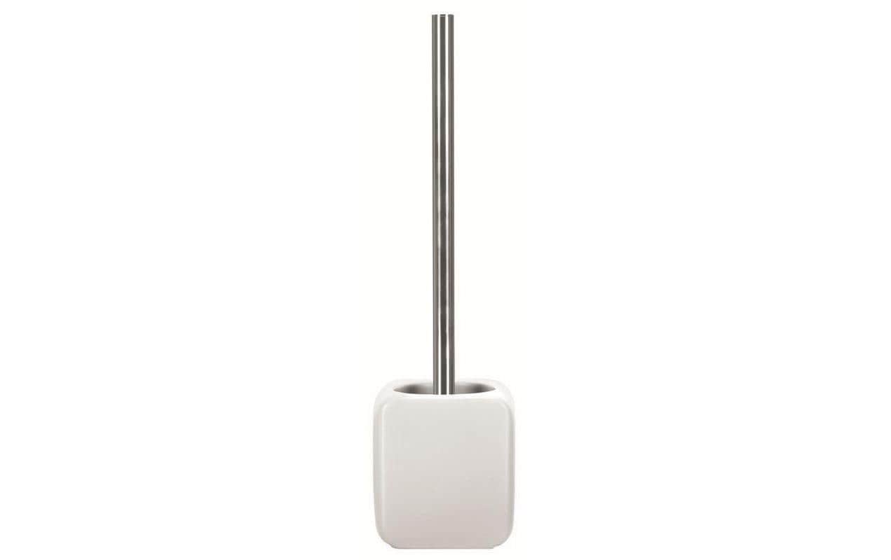 Toilettenbürste Cubic Weiss, SteinzeugSchlichter WC-Bürstenhalter