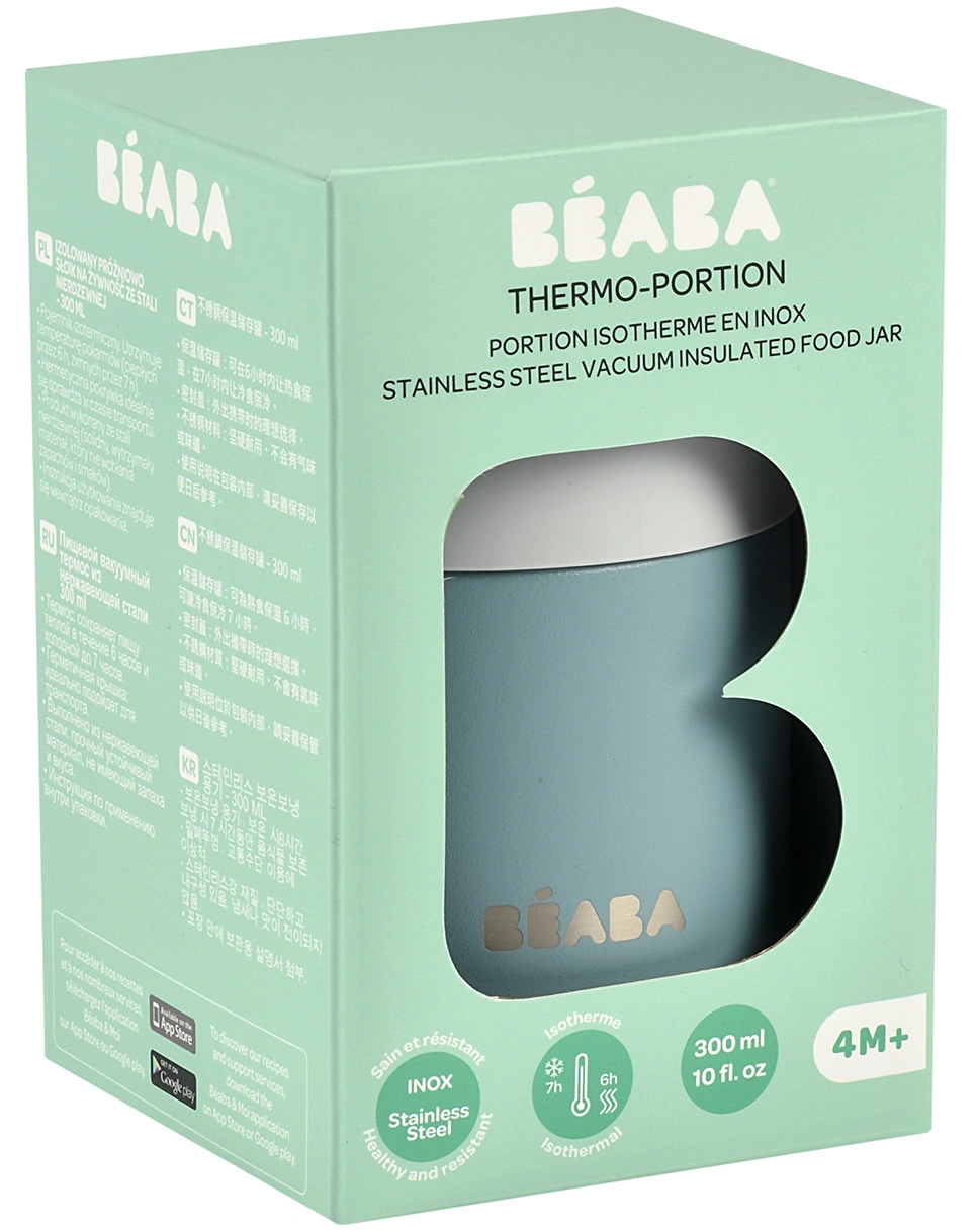 Edelstahl-Thermobehälter LUNCH (0,3L) light grey/eucalyptus