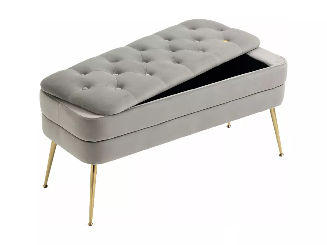Chaise de sol en velours, d104cm×h51cm, gris