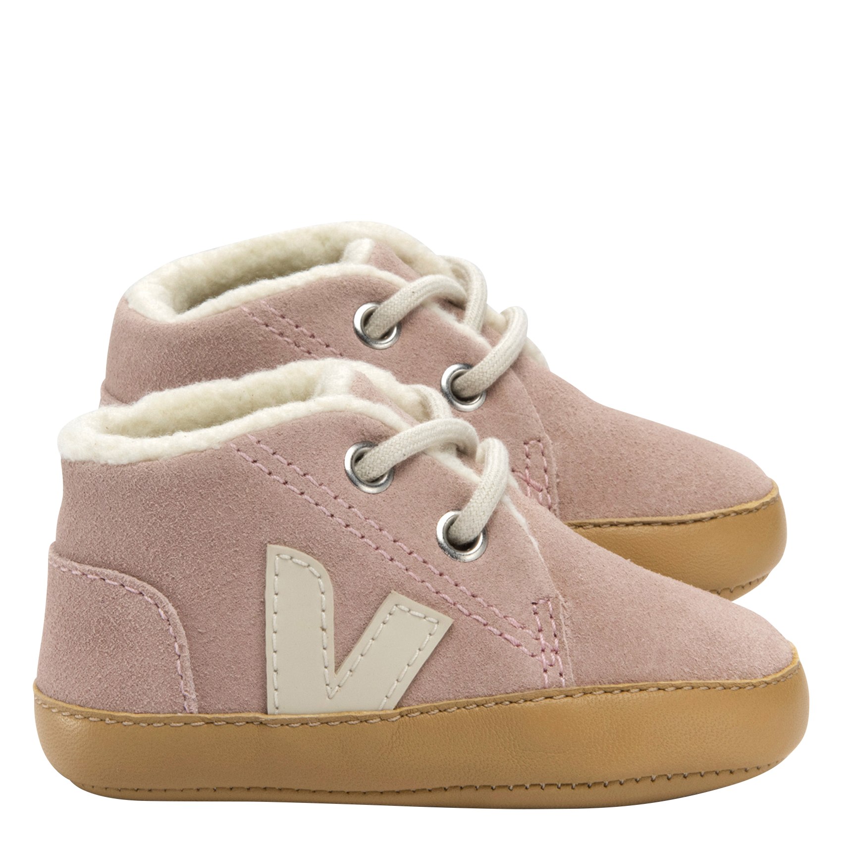 BABY WINTER - Baskets à lacets en cuir velours | Multicolore