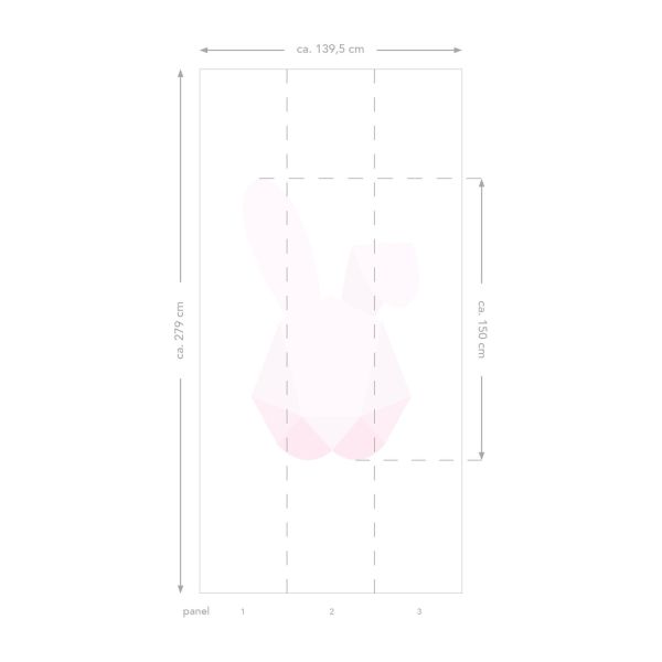 Estahome Groot Origami Konijn Behang Roze / Groen
