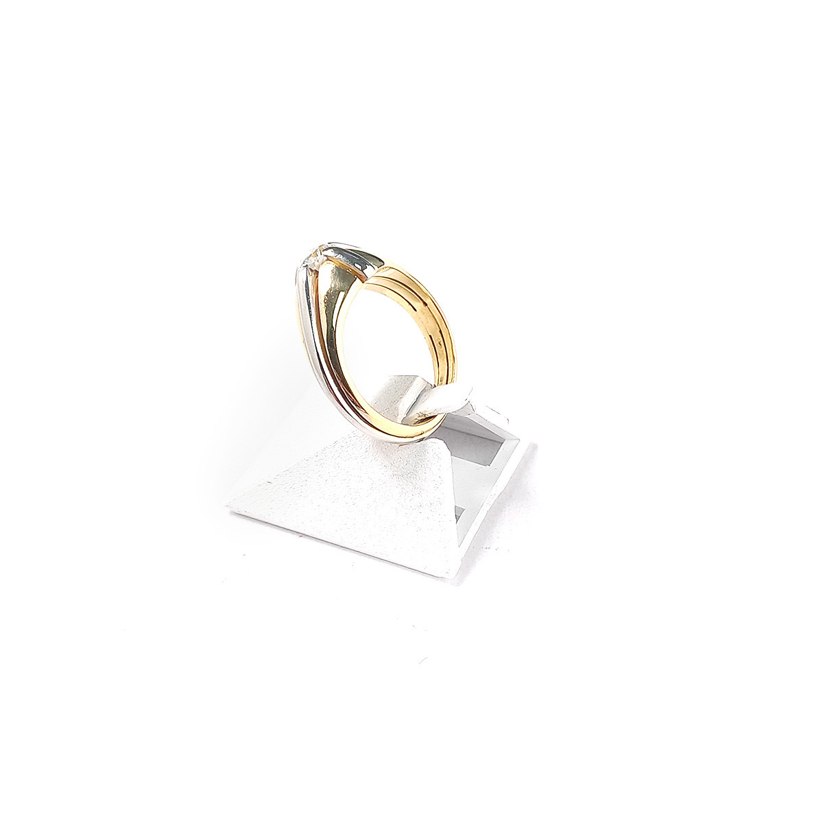 Solitaire d'occasion 2 ors 750 0,40 carat diamant