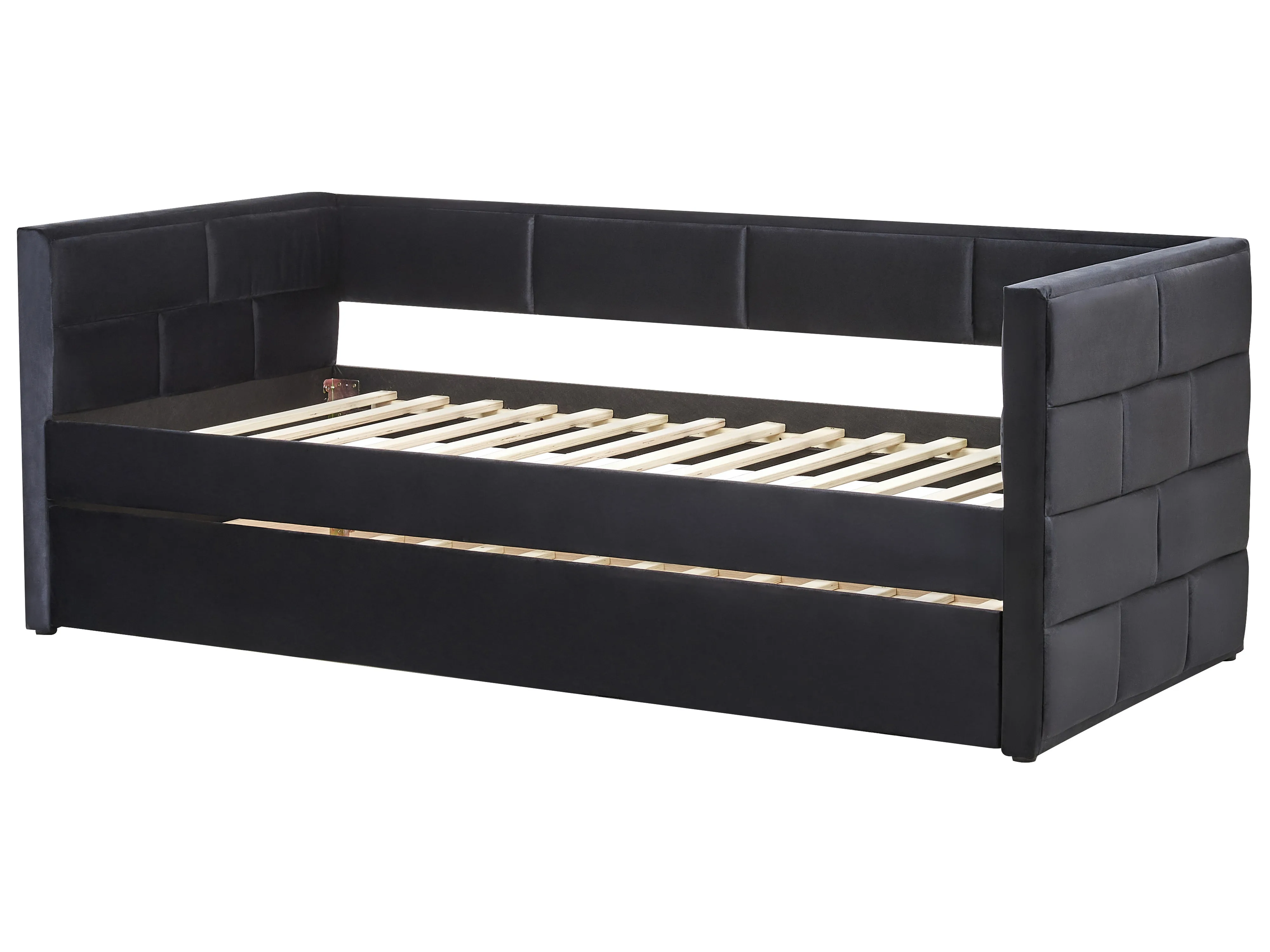 Onderschuifbed Fluweel CHAVONNE 90 x 200 cm Zwart