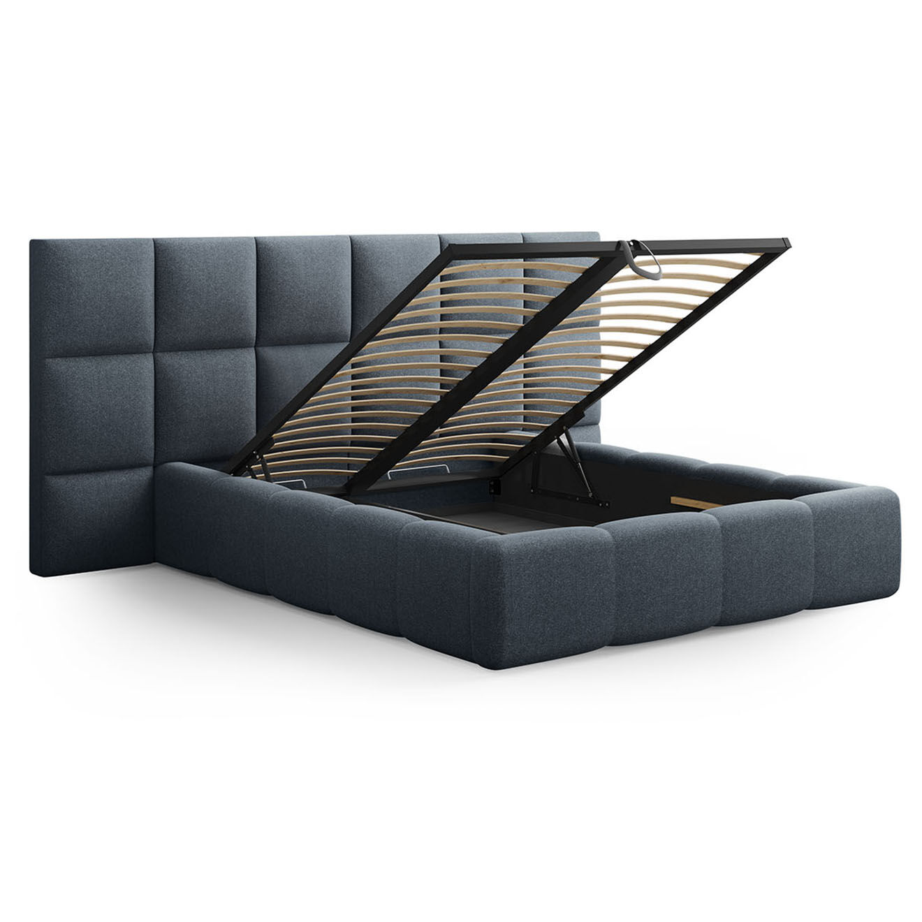 Maison Héritage Lit avec coffre de rangement Isa bleu foncé - 230x300x125 cm