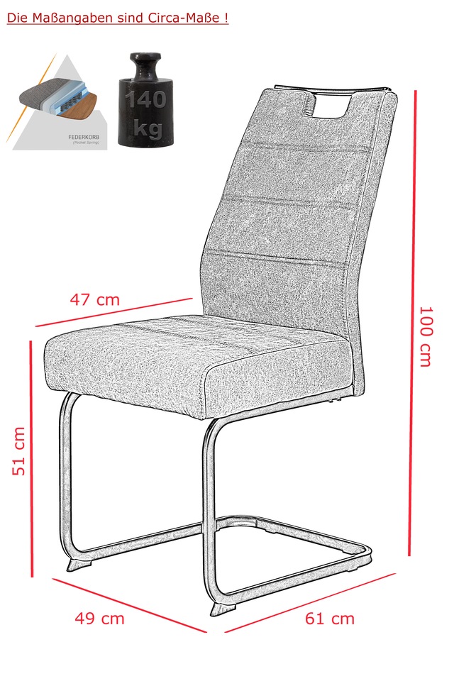 HELA Essgruppe »ATLANTA« 1 Tisch / 4 Stühle, 5 Stk. tlg. Tischplatte ausziehbar, XL Sitzbreite