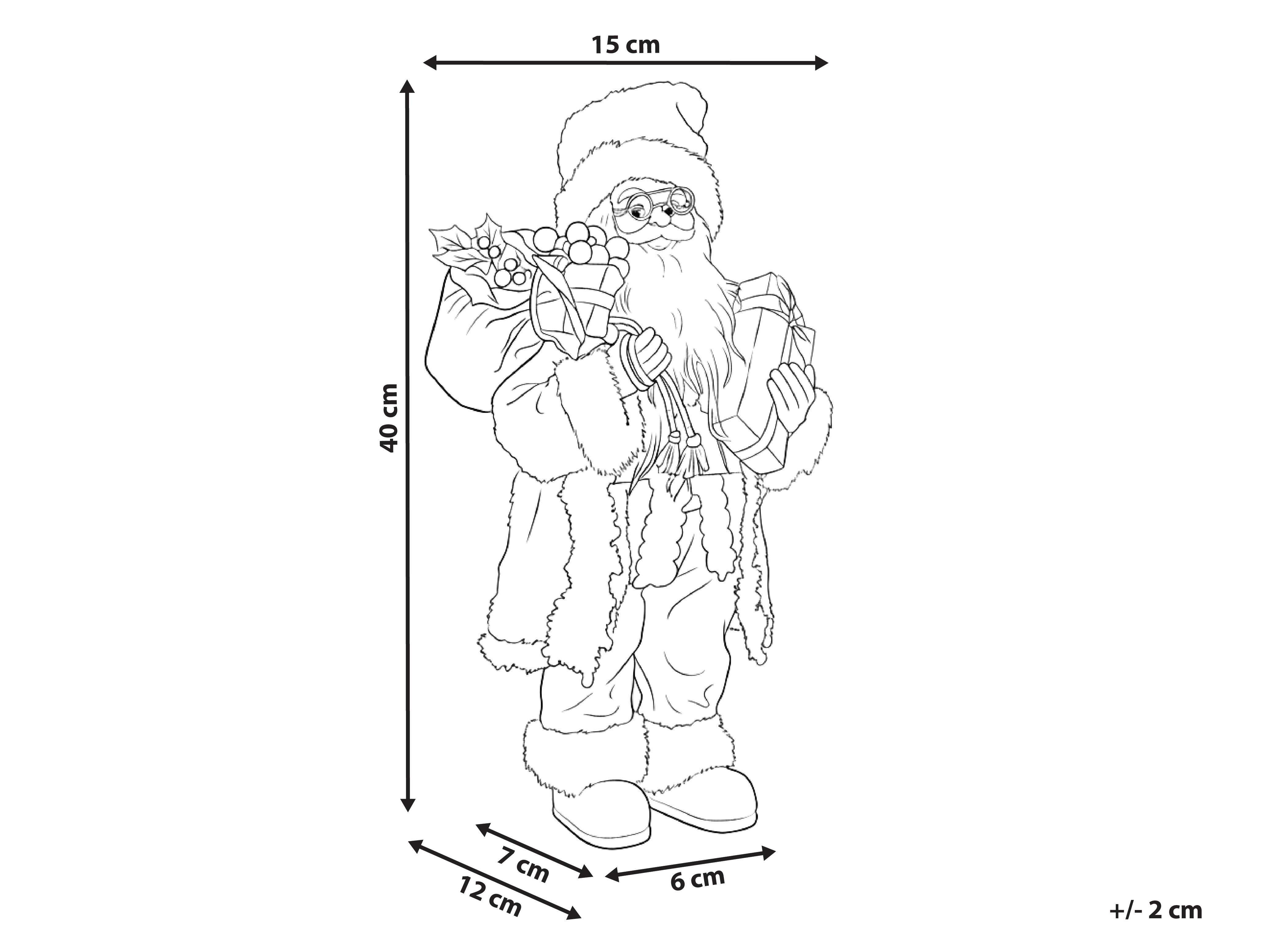 Kerstdecoratie STRAUMSFJORDEN Kerstman 40 cm Wit/goud