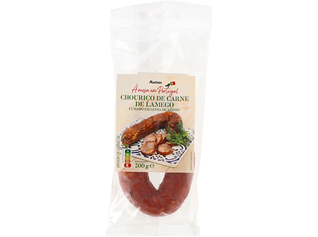 CHOURIÇO DE CARNE AUCHAN À MESA EM PORTUGAL LAMEGO 200G
