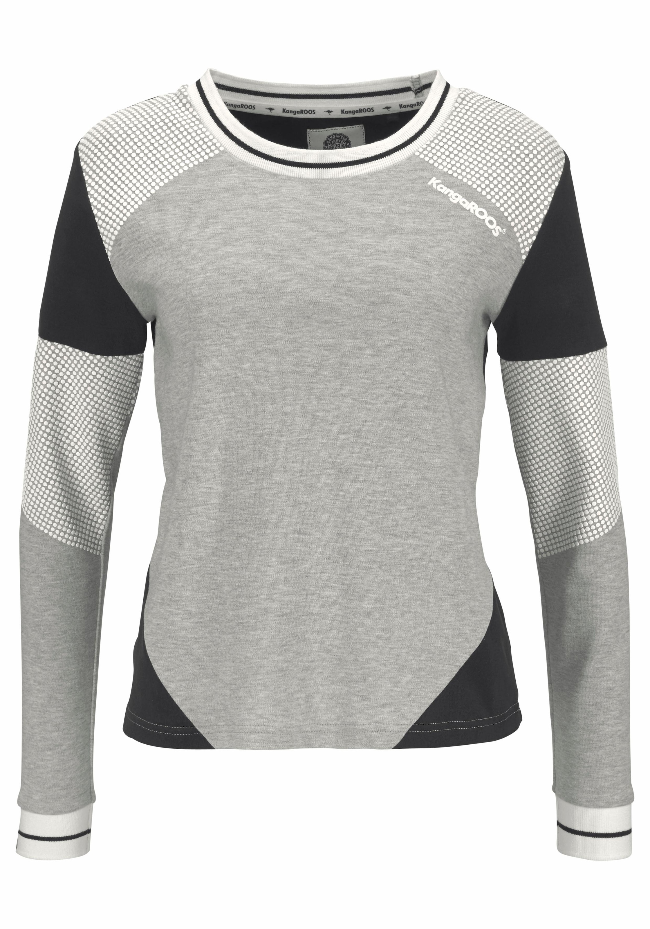 KangaROOS Sweatshirt , Langarm,  figurbetonte Passform,  Colourblocking,  aus Baumwolle