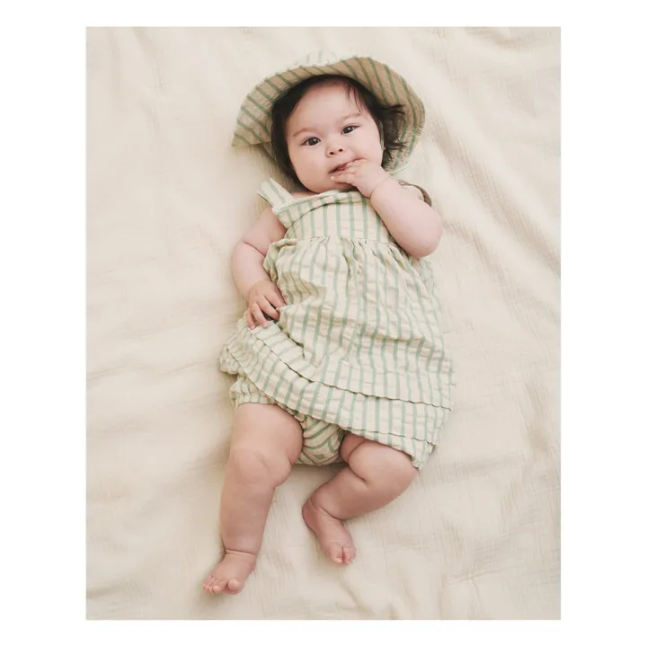 garbo&friends Robe Rayée Seersucker Bébé | Vert