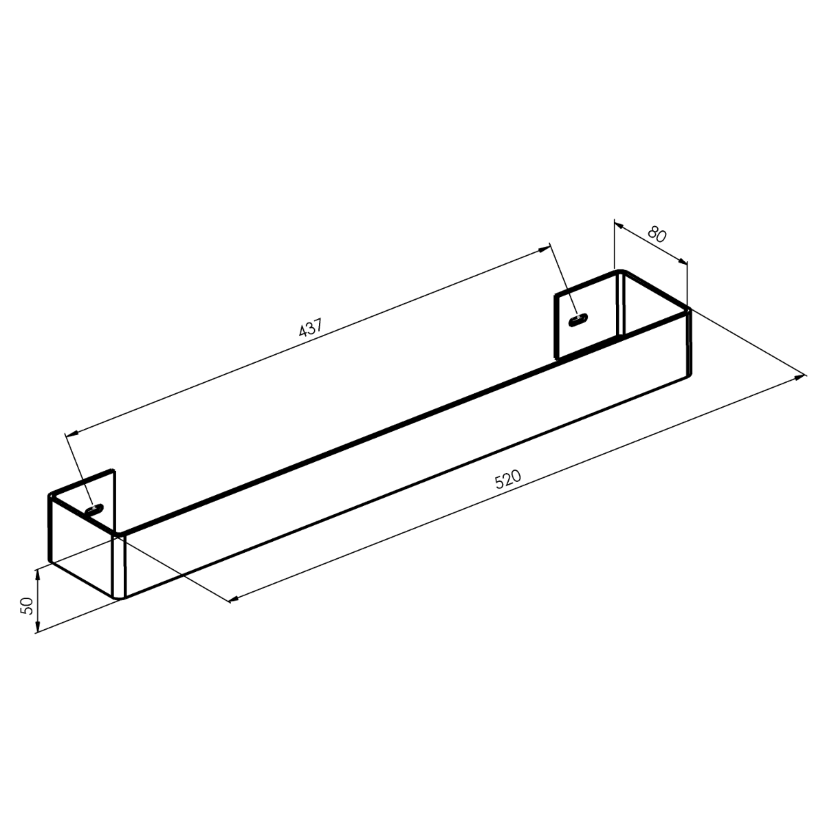 Sapho Tabella handdoekhouder 52x8cm wit mat