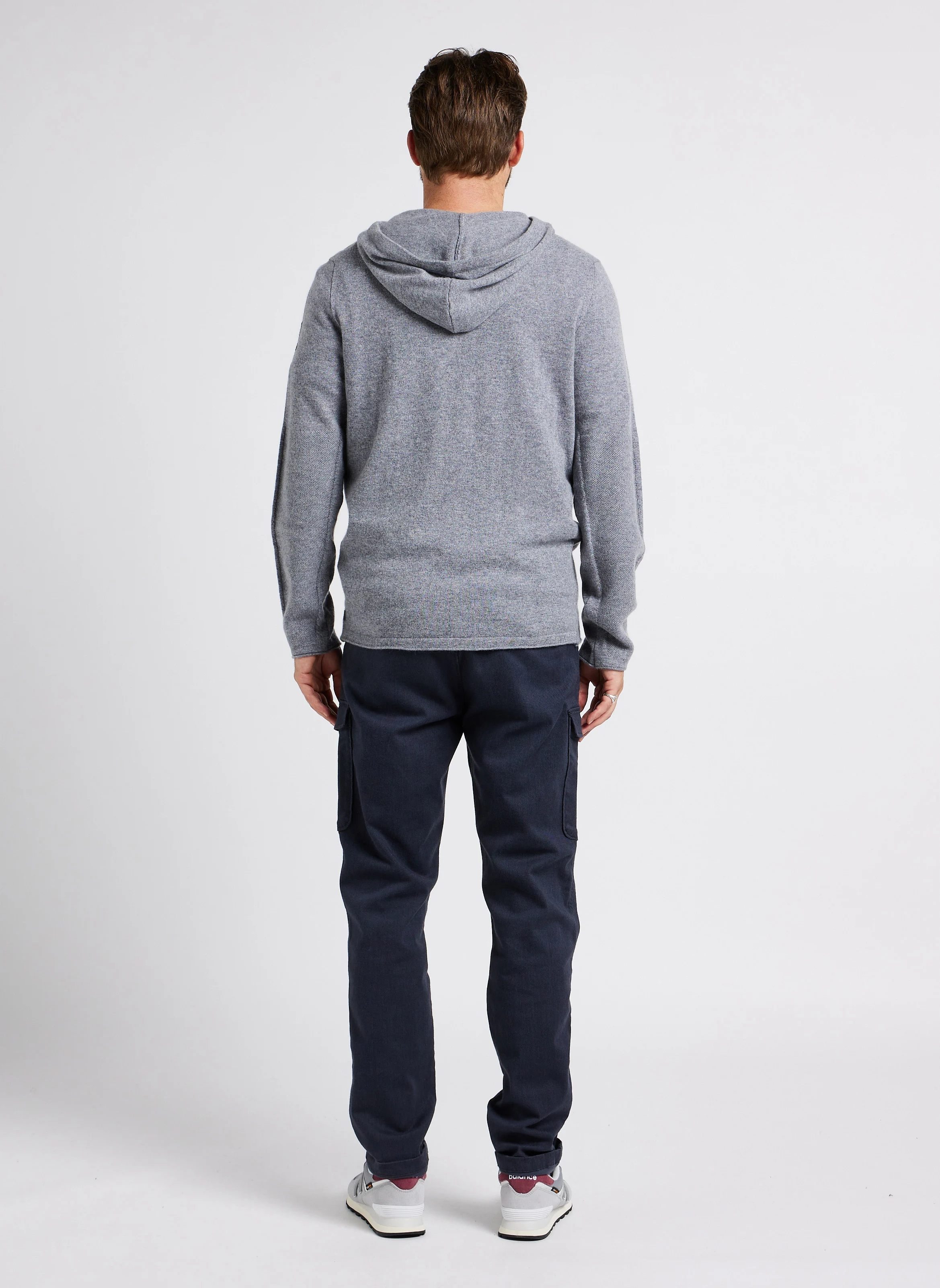 Sweat à capuche droit en cachemire | Gris