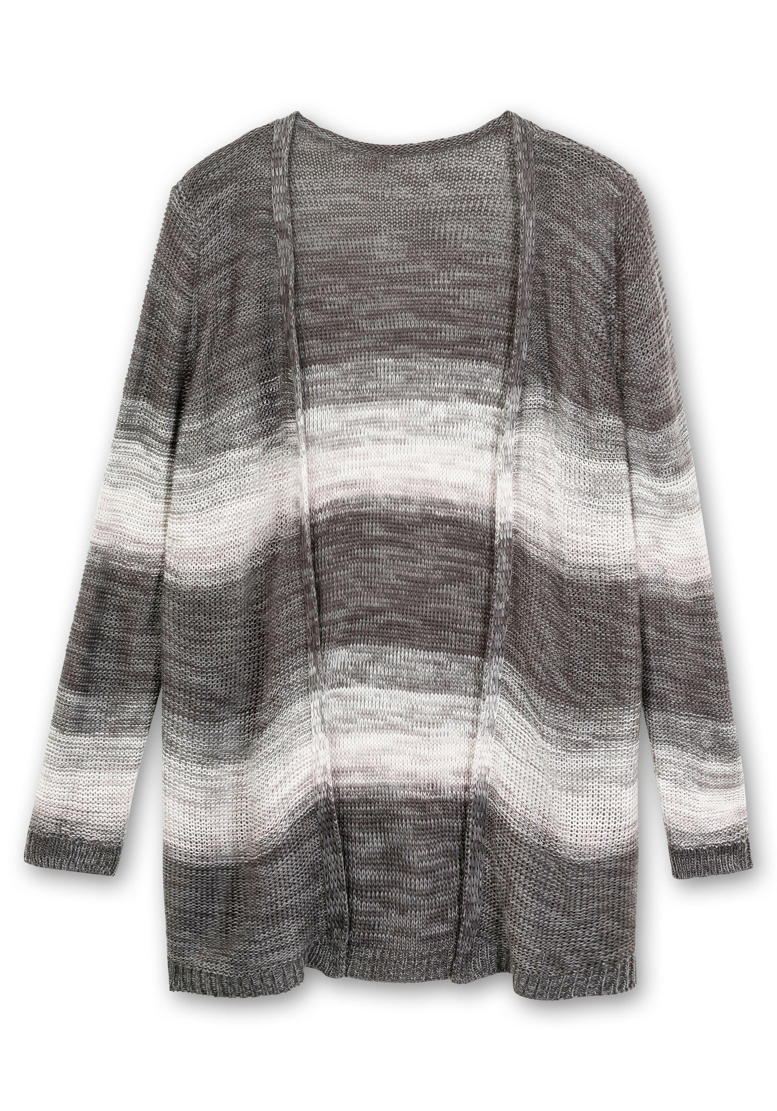 Verschlusslose Longstrickjacke mit Farbverlauf