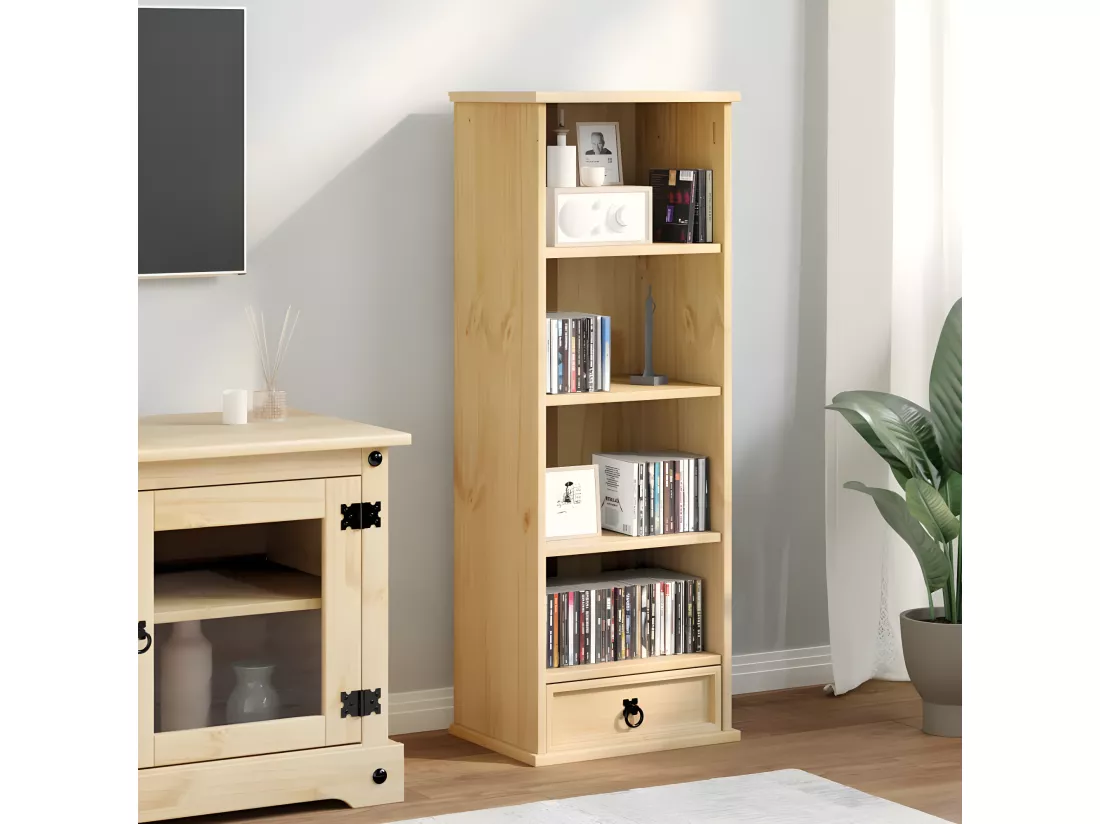 Armoire à CD Corona 40x30x110 cm bois de pin massif