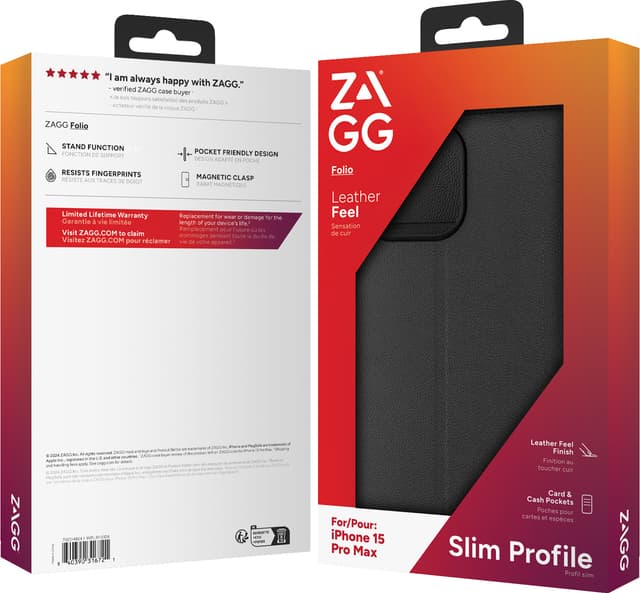 Zagg iPhone 15 Pro Max pungetui (sort)
