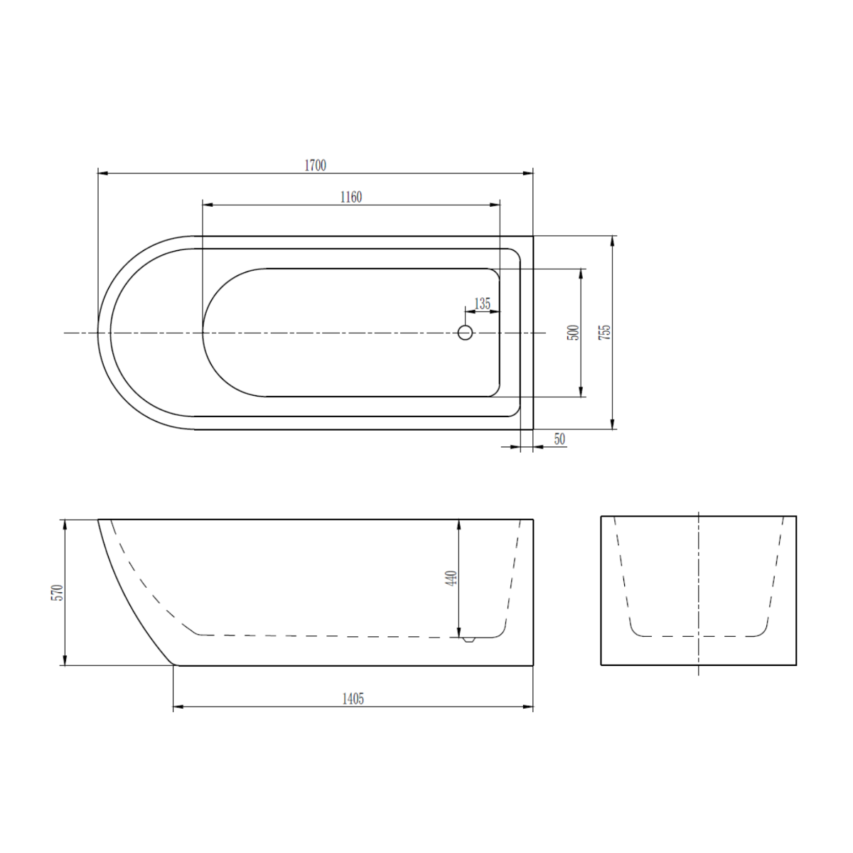 Best Design Boat vrijstaand bad 170x75cm wit glans