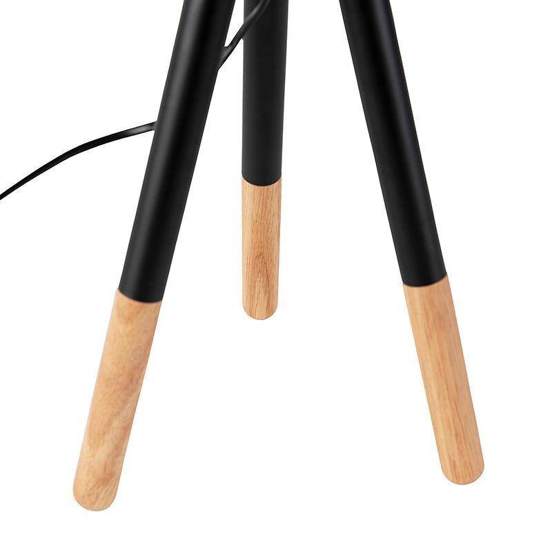Set van tafel- en vloerlamp met kap zwart - Pip