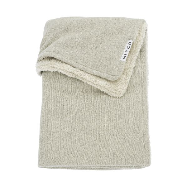 Meyco Knit Basic Fleece Ledikantdeken 100 x 150 cm Sand Melange
