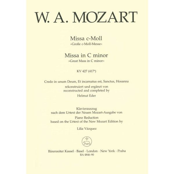 Bärenreiter Mozart Missa c-moll