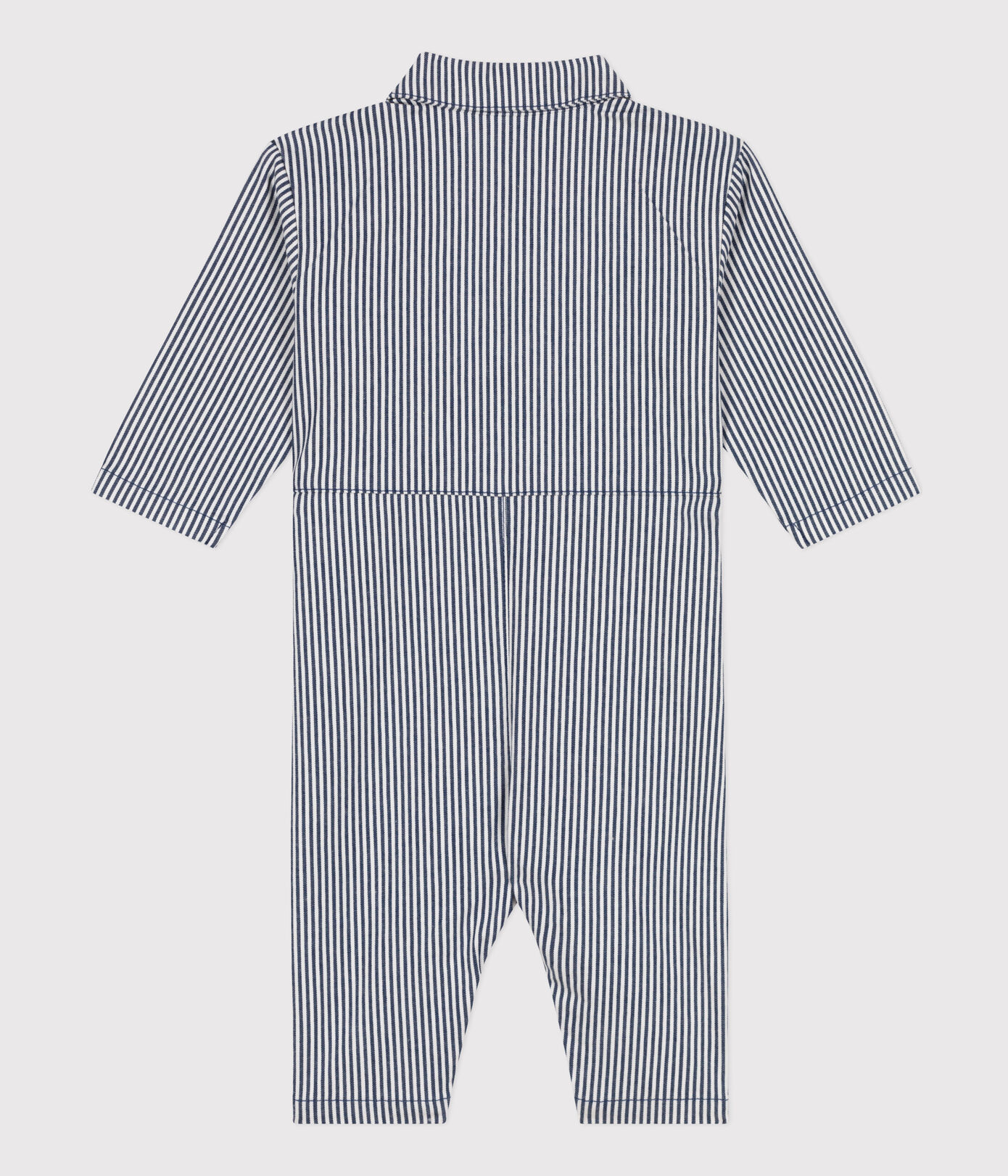 Combinaison longue bébé en toile rayée