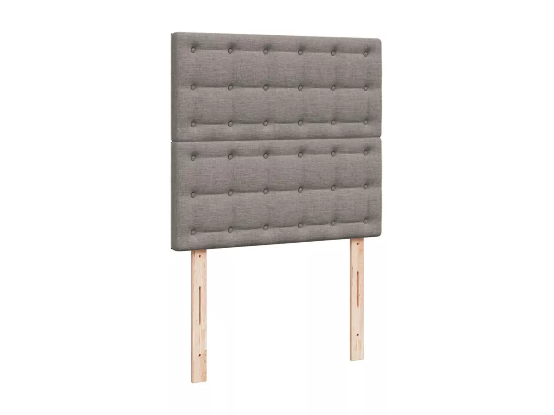 Sommier à lattes de lit avec matelas Taupe 90x190 cm Tissu