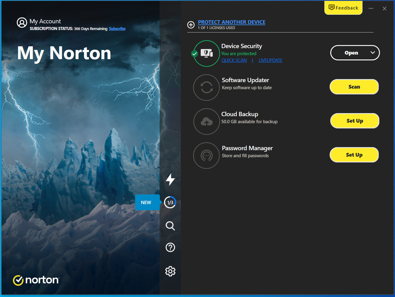Norton - Cybersecurity 360 til Gamere 50 GB Nordisk 1 bruger 3 enheder 12 måneder